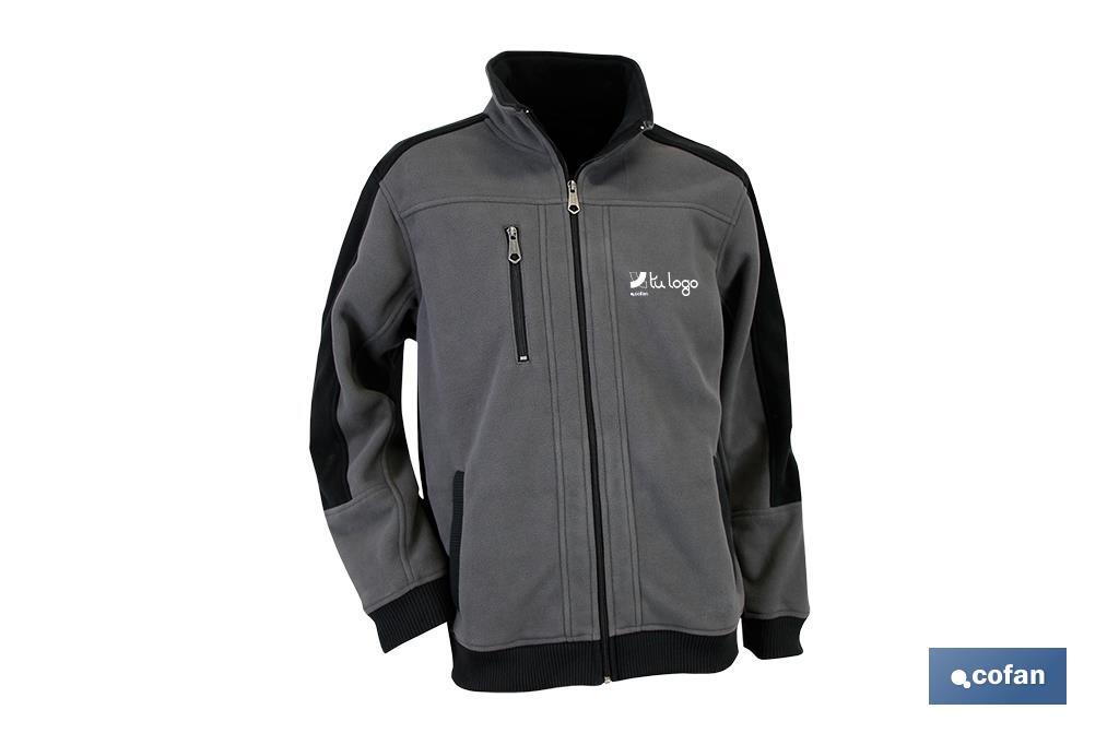 Work Fleece Jacket | Walker Model | Composition: 100% polyester | Grey/Black - Cofan